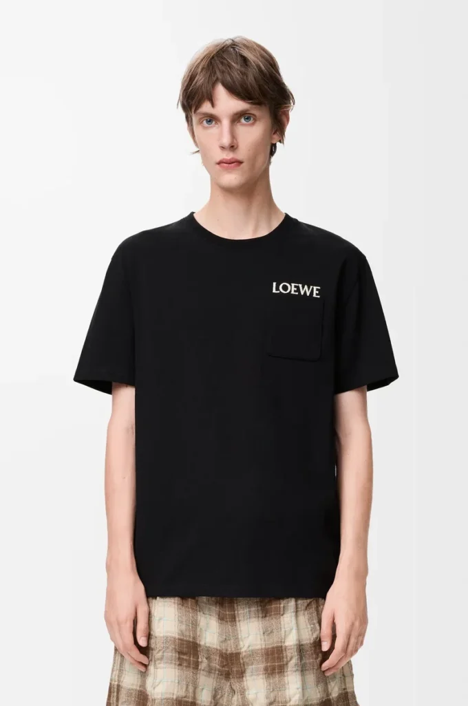 Relaxed fit T-shirt in cotton Black Relaxed fit T-shirt in cotton Black