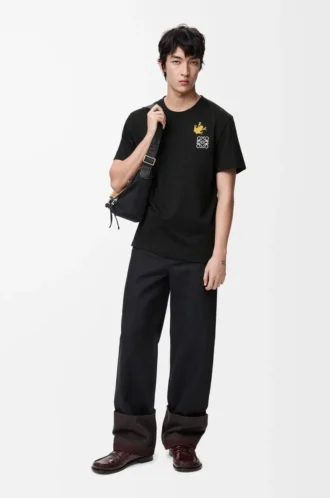 Relaxed fit T-shirt in cotton Black/Multicolor
