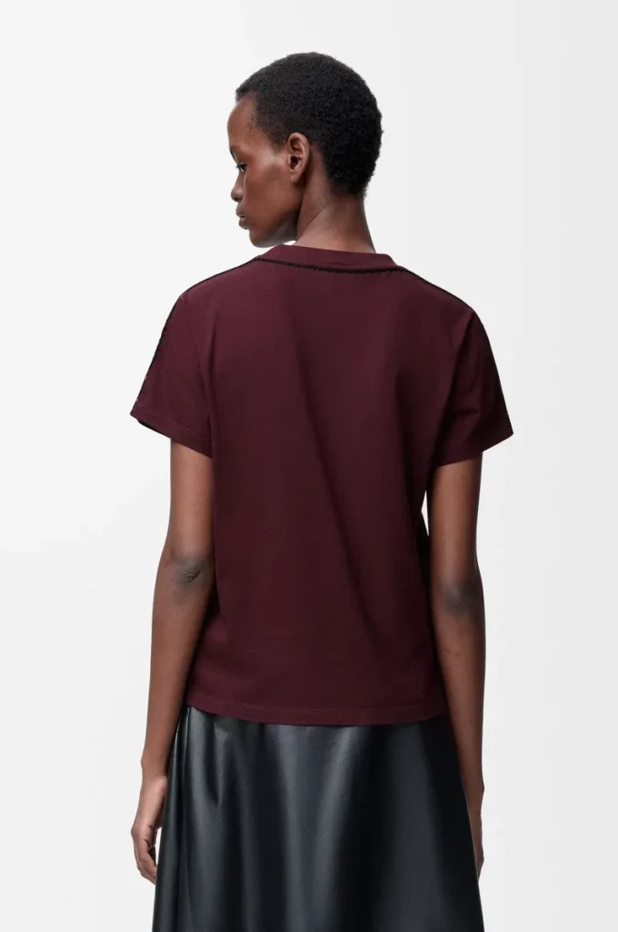 Relaxed fit t-shirt in cotton Burgundy Relaxed fit t-shirt in cotton Burgundy