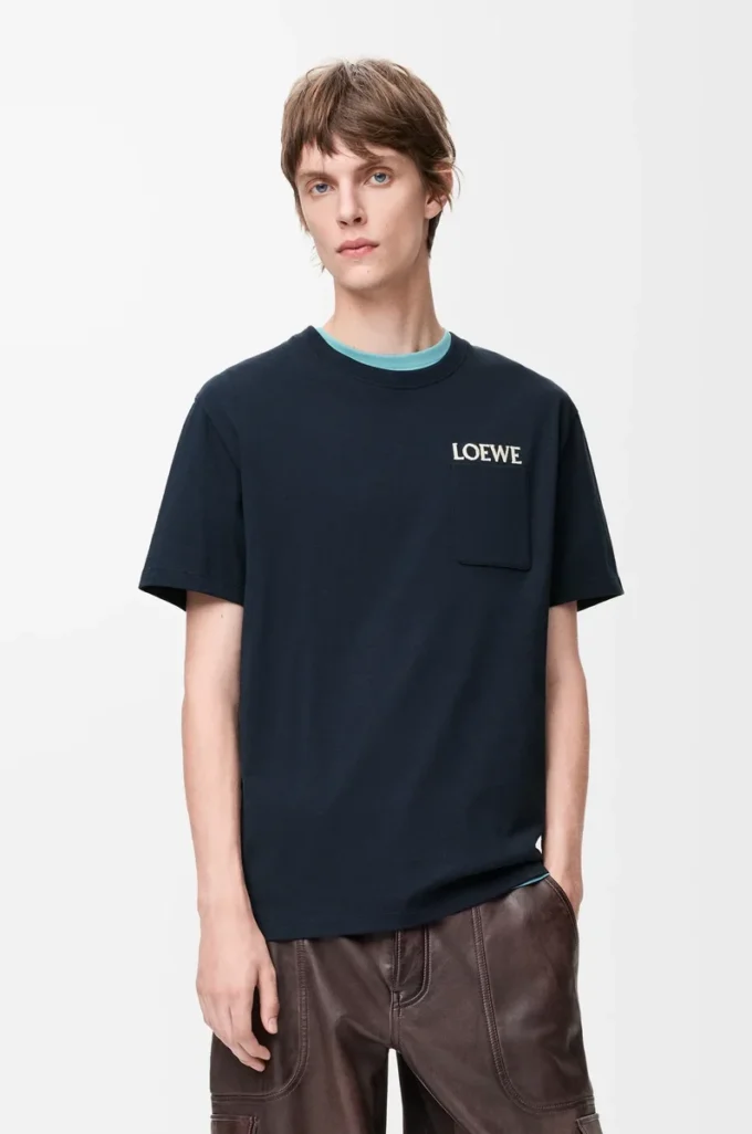 Relaxed fit T-shirt in cotton Dark Navy Blue Relaxed fit T-shirt in cotton Dark Navy Blue
