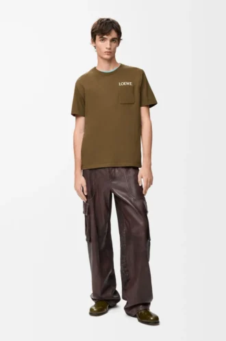 Relaxed fit T-shirt in cotton Khaki Green