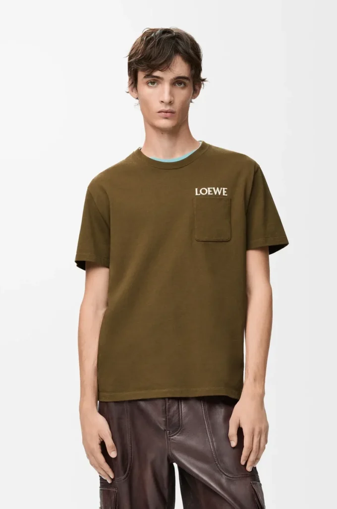 Relaxed fit T-shirt in cotton Khaki Green Relaxed fit T-shirt in cotton Khaki Green