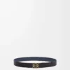 Reversible Anagram belt in smooth calfskin Black/Ocean/Gold Reversible Anagram belt in smooth calfskin Black/Ocean/Gold