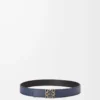 Reversible Anagram belt in smooth calfskin Black/Ocean/Gold Reversible Anagram belt in smooth calfskin Black/Ocean/Gold