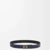 Reversible Anagram belt in smooth calfskin Black/Ocean/Gold Reversible Anagram belt in smooth calfskin Black/Ocean/Gold