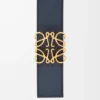 Reversible Anagram belt in smooth calfskin Black/Ocean/Gold Reversible Anagram belt in smooth calfskin Black/Ocean/Gold