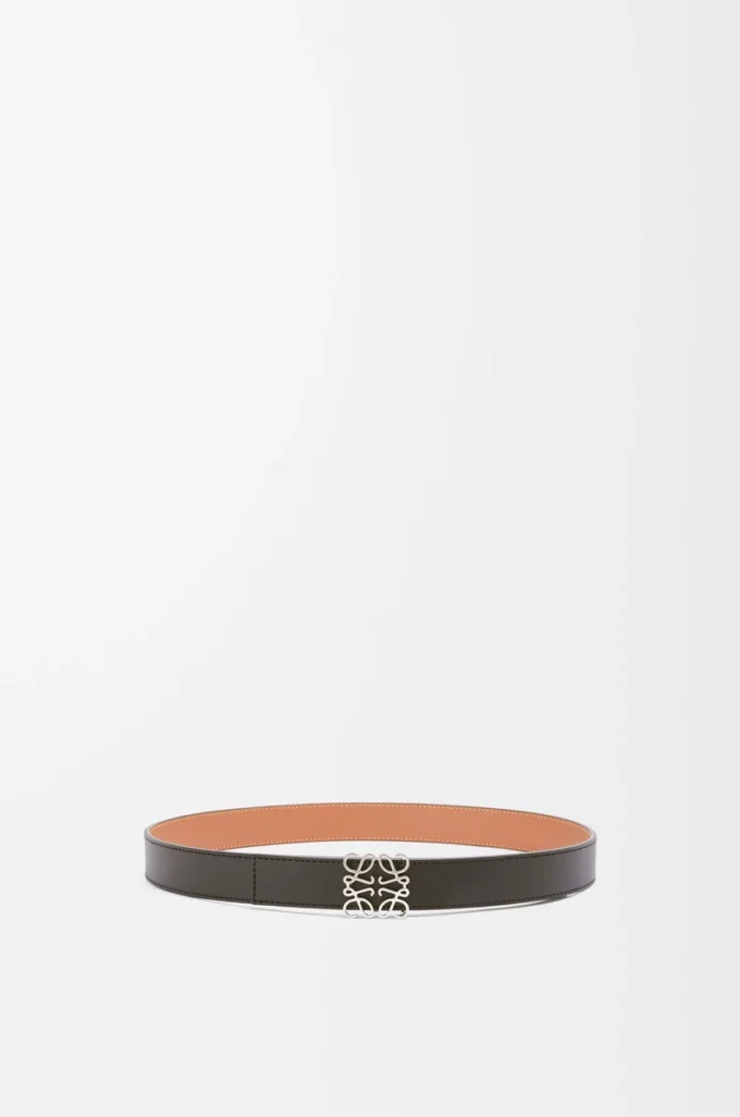Reversible Anagram belt in smooth calfskin Black/Tan/Palladium Reversible Anagram belt in smooth calfskin Black/Tan/Palladium