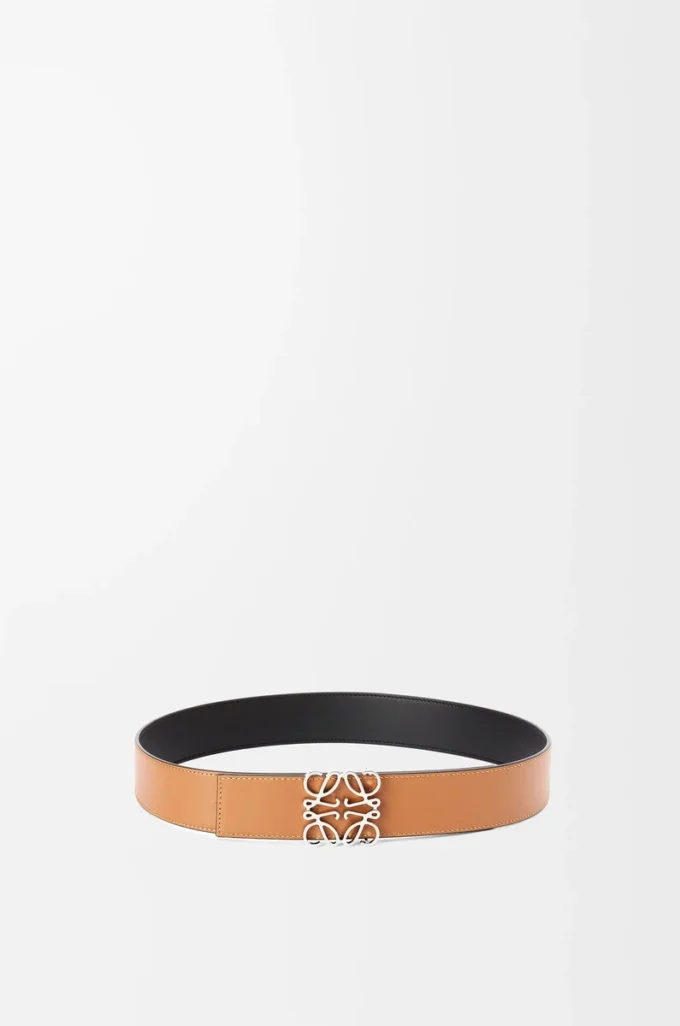 Reversible Anagram belt in smooth calfskin Black/Tan/Palladium Reversible Anagram belt in smooth calfskin Black/Tan/Palladium
