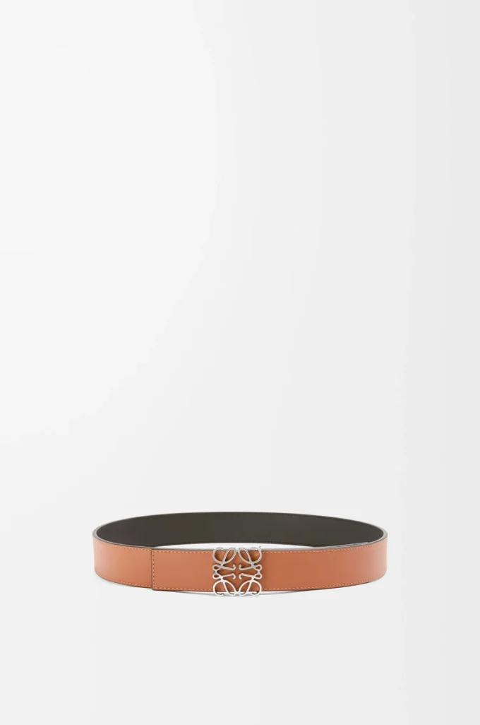 Reversible Anagram belt in smooth calfskin Black/Tan/Palladium Reversible Anagram belt in smooth calfskin Black/Tan/Palladium