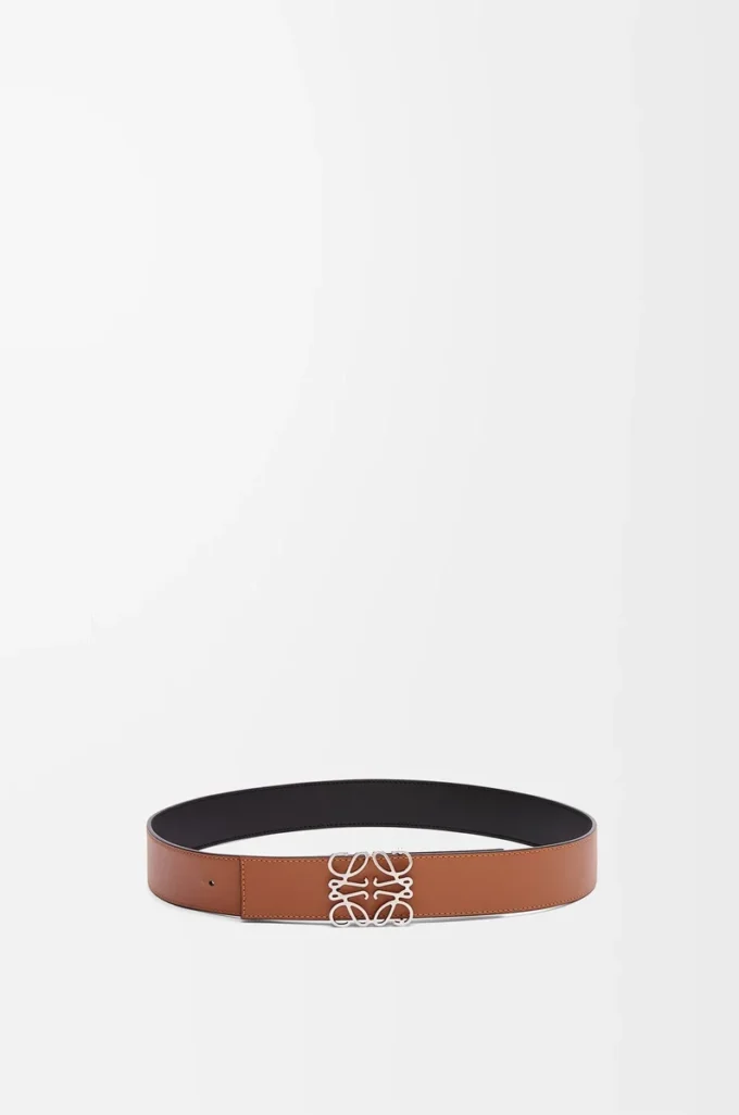 Reversible Anagram belt in smooth calfskin Black/Tan/Palladium Reversible Anagram belt in smooth calfskin Black/Tan/Palladium