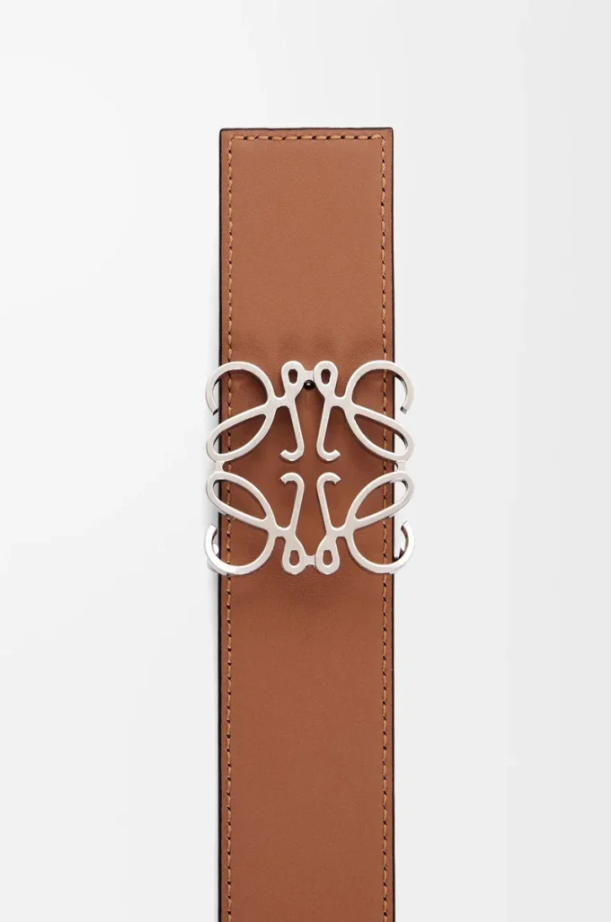 Reversible Anagram belt in smooth calfskin Black/Tan/Palladium Reversible Anagram belt in smooth calfskin Black/Tan/Palladium