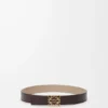 Reversible Anagram belt in smooth calfskin Dark Chestnut/Clay Reversible Anagram belt in smooth calfskin Dark Chestnut/Clay