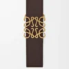 Reversible Anagram belt in smooth calfskin Dark Chestnut/Clay Reversible Anagram belt in smooth calfskin Dark Chestnut/Clay