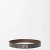 Reversible Anagram belt in smooth calfskin Dark Grey/Dark Cigar/Palladium Reversible Anagram belt in smooth calfskin Dark Grey/Dark Cigar/Palladium