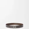 Reversible Anagram belt in smooth calfskin Dark Grey/Dark Cigar/Palladium Reversible Anagram belt in smooth calfskin Dark Grey/Dark Cigar/Palladium