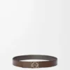 Reversible Anagram belt in smooth calfskin Dark Grey/Dark Cigar/Palladium Reversible Anagram belt in smooth calfskin Dark Grey/Dark Cigar/Palladium