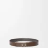 Reversible Anagram belt in smooth calfskin Dark Grey/Dark Cigar/Palladium Reversible Anagram belt in smooth calfskin Dark Grey/Dark Cigar/Palladium