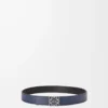 Reversible Anagram belt in smooth calfskin Ocean/Black/Palladium Reversible Anagram belt in smooth calfskin Ocean/Black/Palladium
