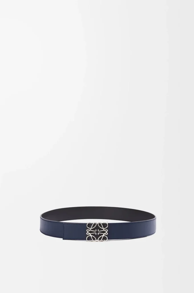 Reversible Anagram belt in smooth calfskin Ocean/Black/Palladium Reversible Anagram belt in smooth calfskin Ocean/Black/Palladium