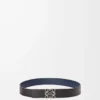 Reversible Anagram belt in smooth calfskin Ocean/Black/Palladium Reversible Anagram belt in smooth calfskin Ocean/Black/Palladium
