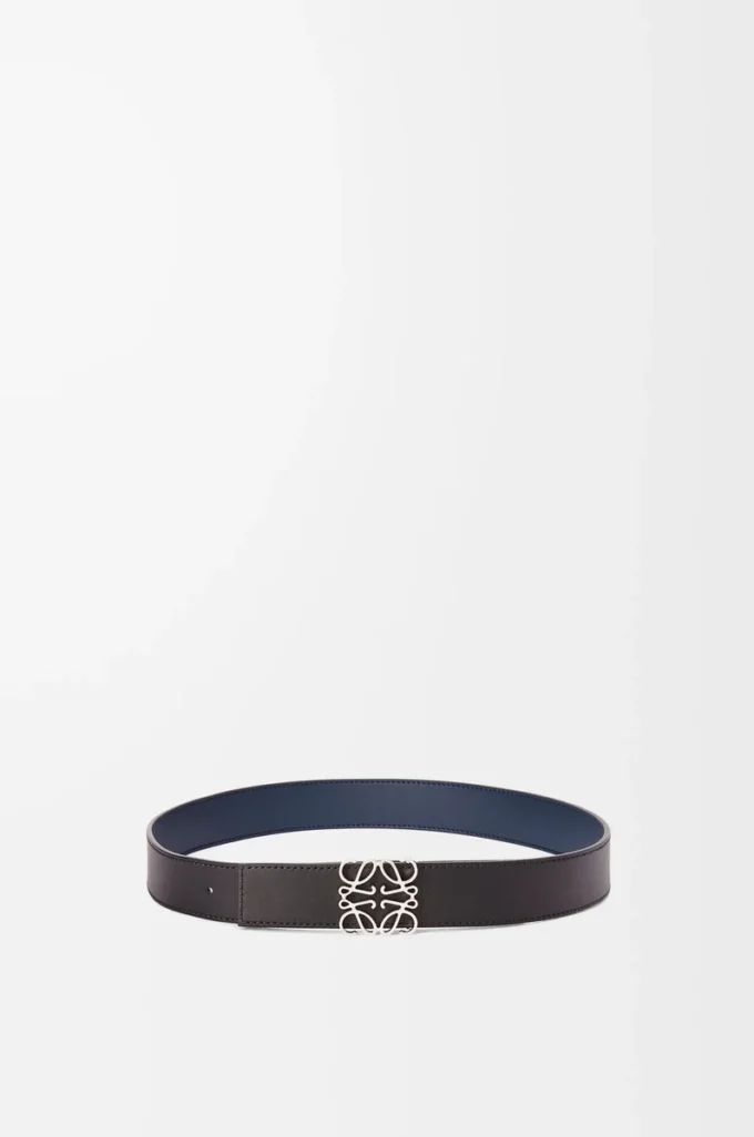 Reversible Anagram belt in smooth calfskin Ocean/Black/Palladium Reversible Anagram belt in smooth calfskin Ocean/Black/Palladium