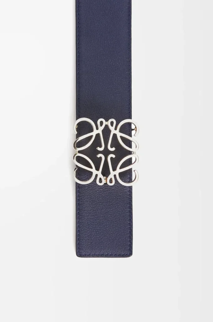 Reversible Anagram belt in smooth calfskin Ocean/Black/Palladium Reversible Anagram belt in smooth calfskin Ocean/Black/Palladium
