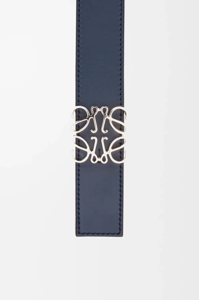 Reversible Anagram belt in smooth calfskin Ocean/Black/Palladium Reversible Anagram belt in smooth calfskin Ocean/Black/Palladium