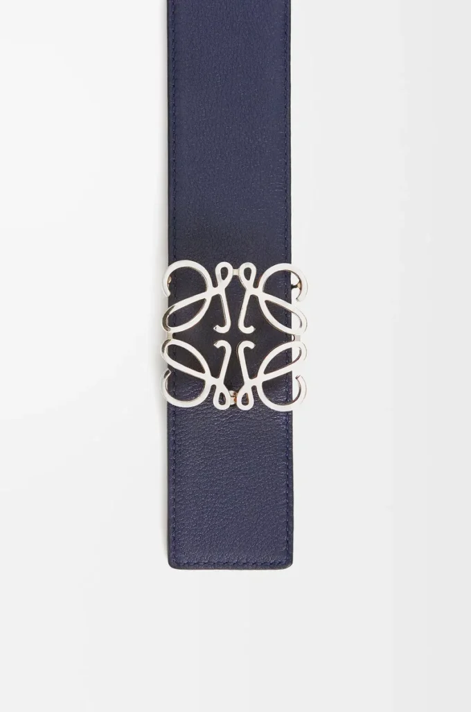 Reversible Anagram belt in smooth calfskin Ocean/Black/Palladium Reversible Anagram belt in smooth calfskin Ocean/Black/Palladium