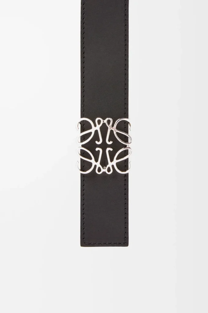 Reversible Anagram belt in smooth calfskin Ocean/Black/Palladium Reversible Anagram belt in smooth calfskin Ocean/Black/Palladium