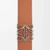 Reversible Anagram belt in smooth calfskin Tan/Asphalt Grey/Pewter Reversible Anagram belt in smooth calfskin Tan/Asphalt Grey/Pewter
