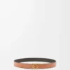 Reversible Anagram belt in smooth calfskin Tan/Black/Gold Reversible Anagram belt in smooth calfskin Tan/Black/Gold