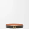 Reversible Anagram belt in smooth calfskin Tan/Black/Gold Reversible Anagram belt in smooth calfskin Tan/Black/Gold