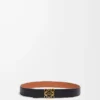 Reversible Anagram belt in smooth calfskin Tan/Black/Gold Reversible Anagram belt in smooth calfskin Tan/Black/Gold