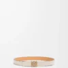 Reversible Anagram belt in smooth calfskin Warm Desert/Light Oat/Bronze Reversible Anagram belt in smooth calfskin Warm Desert/Light Oat/Bronze