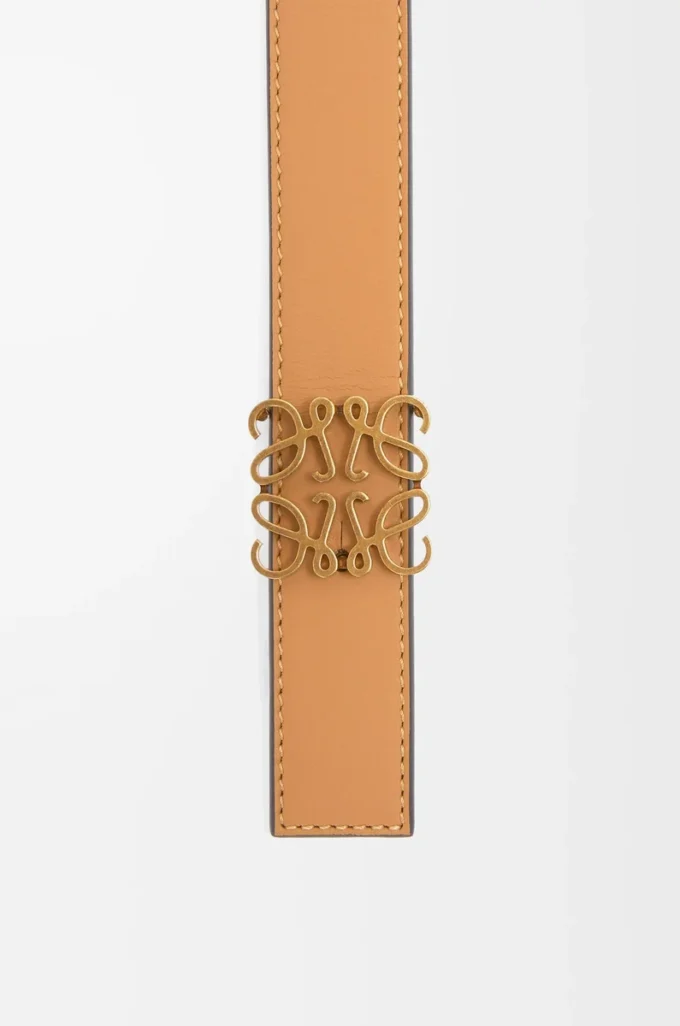 Reversible Anagram belt in smooth calfskin Warm Desert/Light Oat/Bronze Reversible Anagram belt in smooth calfskin Warm Desert/Light Oat/Bronze