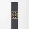 Reversible Anagram belt in soft grained calfskin and smooth calfskin Tan/Black/Old Gold Reversible Anagram belt in soft grained calfskin and smooth calfskin Tan/Black/Old Gold