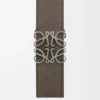 Reversible Anagram belt in soft grained calfskin and smooth calfskin Tundra/Black/Pewter Reversible Anagram belt in soft grained calfskin and smooth calfskin Tundra/Black/Pewter