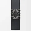 Reversible Anagram belt in soft grained calfskin and smooth calfskin Tundra/Black/Pewter Reversible Anagram belt in soft grained calfskin and smooth calfskin Tundra/Black/Pewter