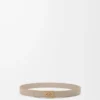 Reversible Anagram belt in supple grained calfskin Clay/Gold Reversible Anagram belt in supple grained calfskin Clay/Gold