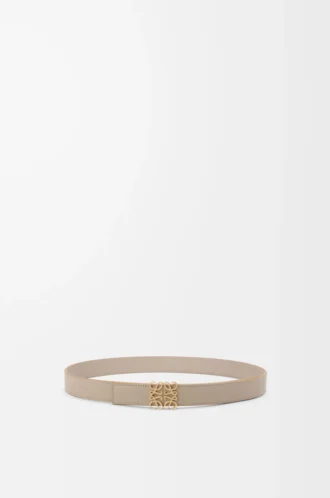 Reversible Anagram belt in supple grained calfskin Clay/Gold