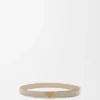 Reversible Anagram belt in supple grained calfskin Clay/Gold Reversible Anagram belt in supple grained calfskin Clay/Gold