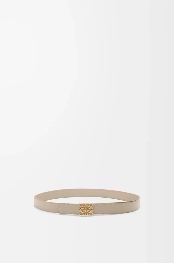 Reversible Anagram belt in supple grained calfskin Clay/Gold Reversible Anagram belt in supple grained calfskin Clay/Gold