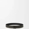 Reversible Anagram belt in supple grained calfskin Dark Khaki/Black/Dark Pal Reversible Anagram belt in supple grained calfskin Dark Khaki/Black/Dark Pal