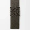Reversible Anagram belt in supple grained calfskin Dark Khaki/Black/Dark Pal Reversible Anagram belt in supple grained calfskin Dark Khaki/Black/Dark Pal