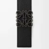 Reversible Anagram belt in supple grained calfskin Dark Khaki/Black/Dark Pal Reversible Anagram belt in supple grained calfskin Dark Khaki/Black/Dark Pal