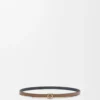 Reversible Anagram Bombé belt in smooth calfskin Mocha/Slate Reversible Anagram Bombé belt in smooth calfskin Mocha/Slate