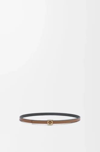 Reversible Anagram Bombé belt in smooth calfskin Mocha/Slate