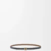 Reversible Anagram Bombé belt in smooth calfskin Mocha/Slate Reversible Anagram Bombé belt in smooth calfskin Mocha/Slate