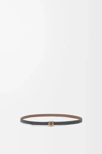 Reversible Anagram Bombé belt in smooth calfskin Mocha/Slate