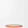 Reversible Anagram cube belt in smooth calfskin Clay Green/Vivid Orange/Gold Reversible Anagram cube belt in smooth calfskin Clay Green/Vivid Orange/Gold